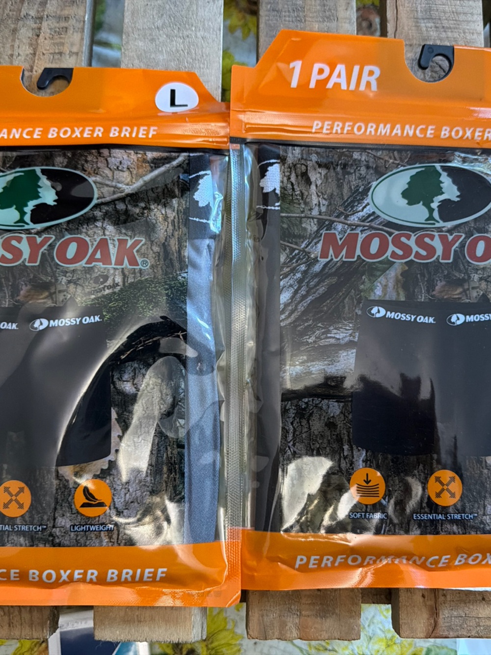 Mossy Oak Men's Performance Boxer Briefs - Black & gray Pack of 2